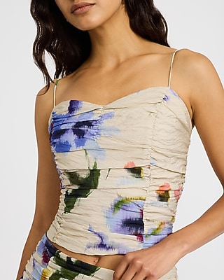 Floral Sweetheart Ruched Cami