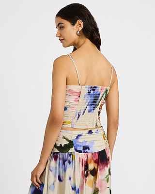 Floral Sweetheart Ruched Cami