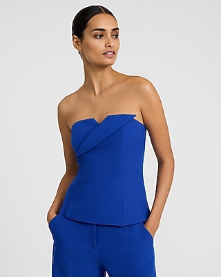 Studio Stretch Twill Strapless Tailored Tube Top