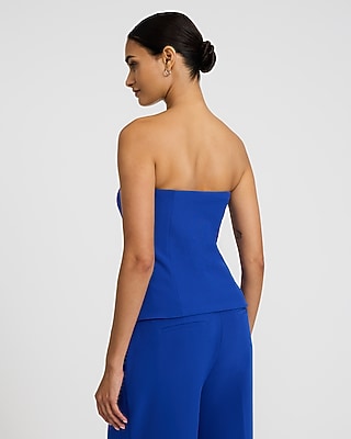 Studio Stretch Twill Strapless Tailored Tube Top