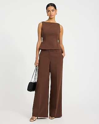 Stretch Cotton Tailored Peplum Tank