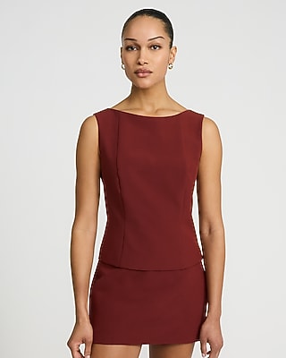 Signature Stretch Boat Neck Tailored Tank | Express