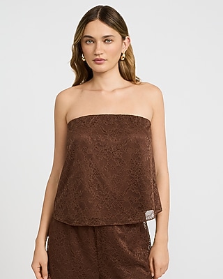 knitted dress brown White Polka Dot Bandeau Felicity Midi Dress
