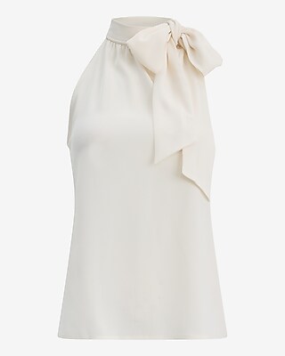 Tie Mock Neck Draped Top