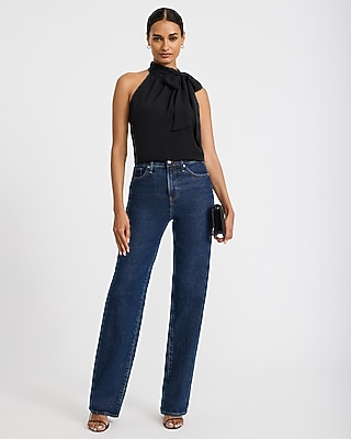 Tie Mock Neck Draped Top