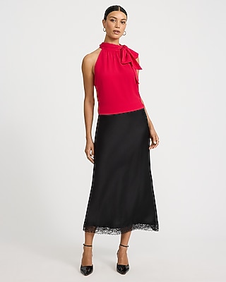Tie Mock Neck Draped Top