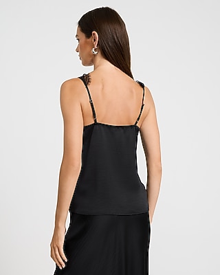 Satin Lace Pieced V-Neck Cami