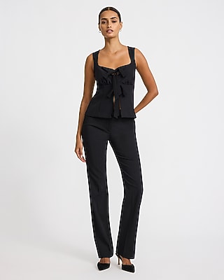 Sweetheart Bow Front Tailored Cutaway Top Studio Stretch Twill