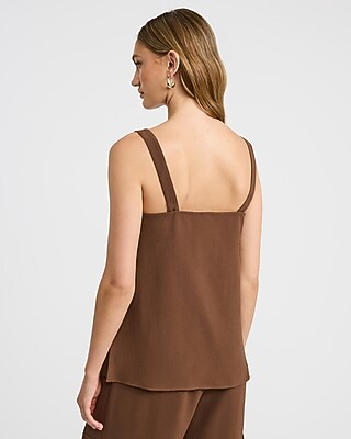 Signature Crepe Square Neck Tailored Tunic Cami