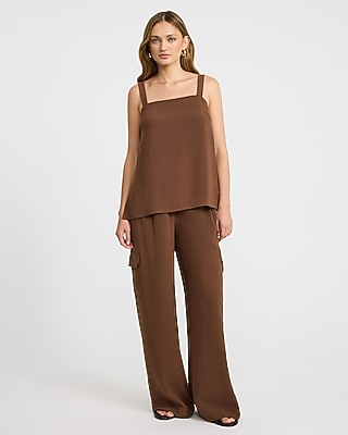 Signature Crepe Square Neck Tailored Tunic Cami