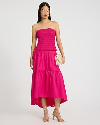 Poplin Strapless Smocked Tube Top