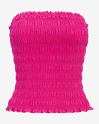 Poplin Strapless Smocked Tube Top