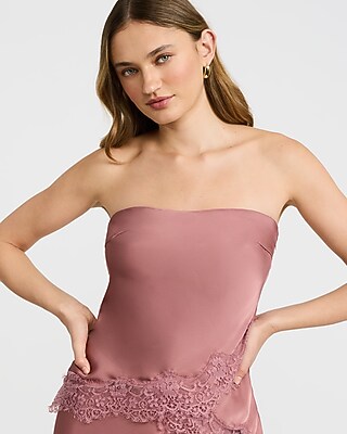 Satin Lace Tube Top - image 2