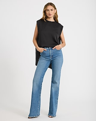Satin Crew Neck Draped Cape Top