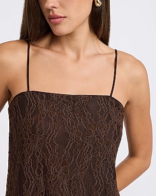 Lace Asymmetrical Hem Tunic Cami