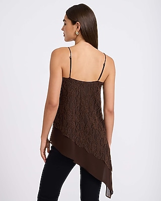 Lace Asymmetrical Hem Tunic Cami