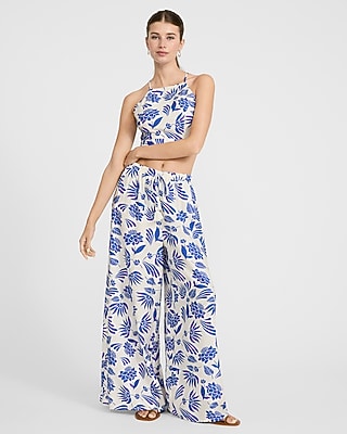Printed Strappy  Open Back Cropped Tank - image 3