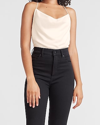 cowl neck satin cami top