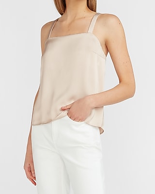 square neck satin top