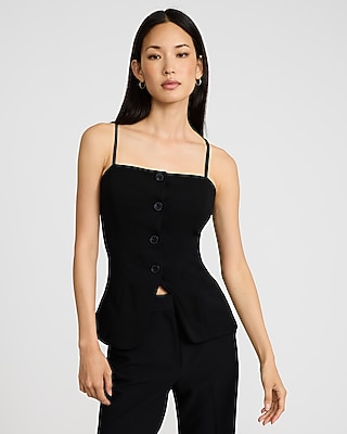 Square Neck Flutter Sleeve Peplum Babydoll Top | Express