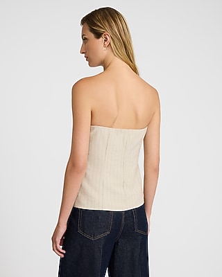 Pinstripe Strapless Vest Top