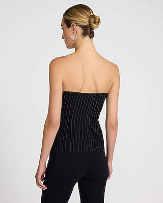 Pinstripe Strapless Vest Top