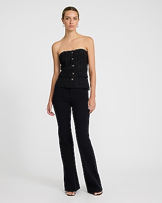 Pinstripe Strapless Vest Top