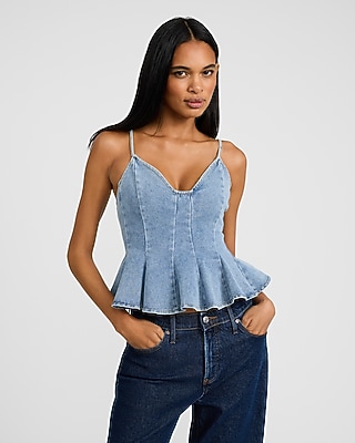 Textured Knit Peplum Sweater Tank | Express