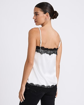 Satin Lace Trim V-Neck Cami