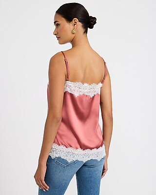 Satin Lace Trim V-Neck Cami - thumbnail 9