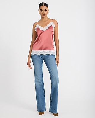 Satin Lace Trim V-Neck Cami - thumbnail 10