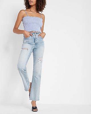 Striped Smocked Cropped Cami