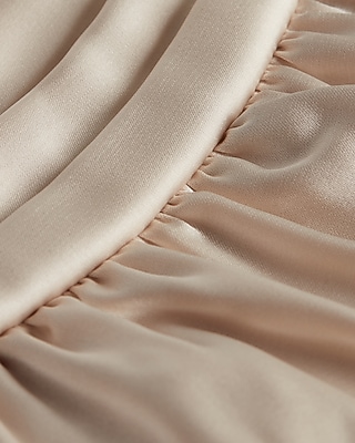 Satin Twist Front Peplum Tube Top