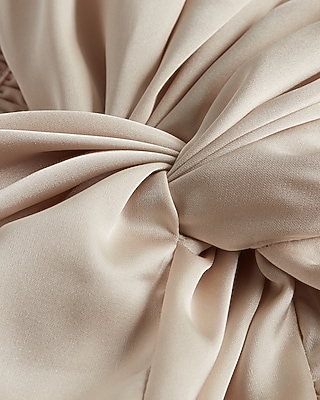 Satin Twist Front Peplum Tube Top