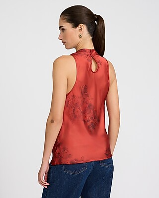 Floral Satin Cowl Neck Tank - image 3