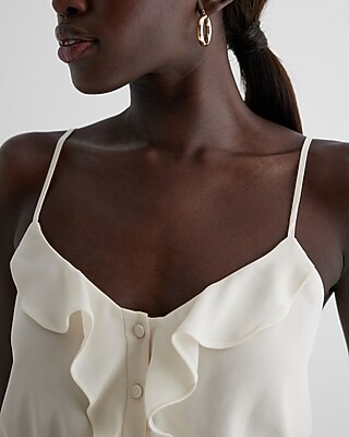 Ruffle Button Up Peplum Cami - image 2