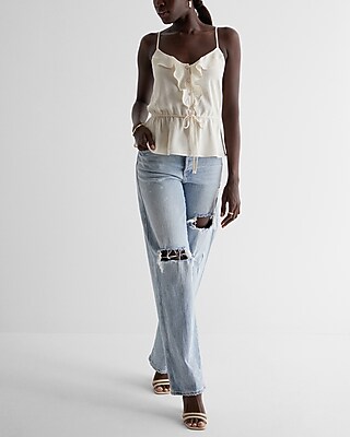 Ruffle Button Up Peplum Cami - image 5