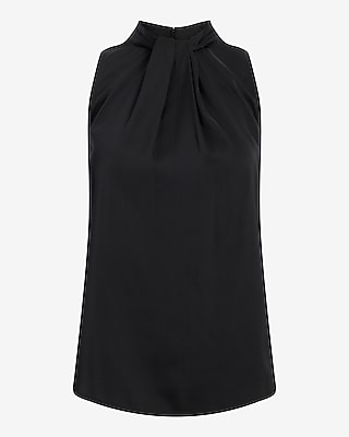 Satin Twist Halter Neck Tank