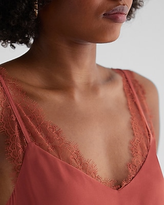 Satin Lace Strap V-Neck Downtown Cami