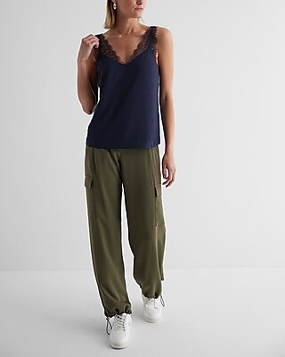 Satin Lace Strap V-Neck Downtown Cami