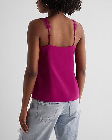 Womens Tank Tops & Camis Casual Solid Cami Hot Pink M