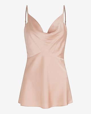 Satin Cowl Neck Flowy Cami