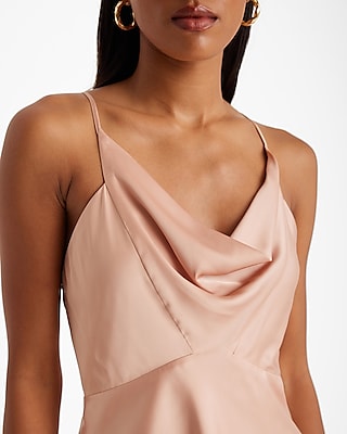 Satin Cowl Neck Flowy Cami