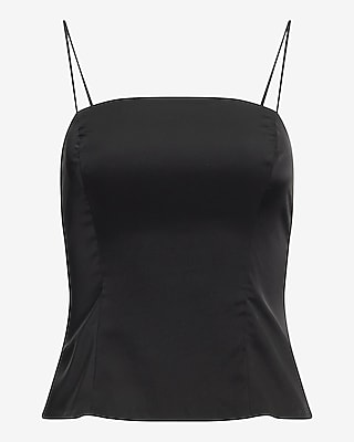 Fitted Satin Square Neck Cami