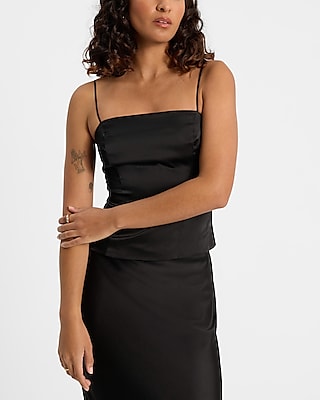 Fitted Satin Square Neck Cami