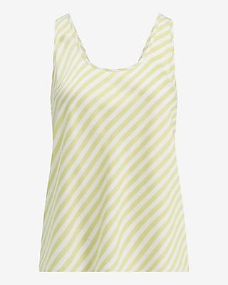 Satin Striped Scoop Neck Tank