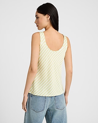 Satin Striped Scoop Neck Tank