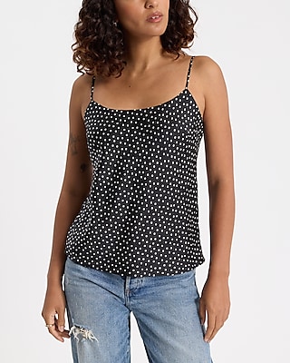 Satin Polka Dot Scoop Neck Downtown Cami