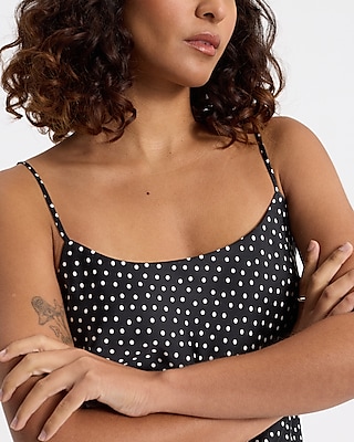 Satin Polka Dot Scoop Neck Downtown Cami