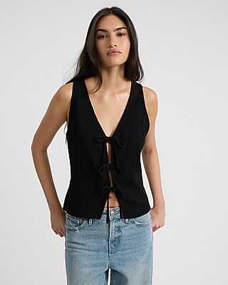 トップス BOHEMSEO TIE DEEP V-NECK TOP TIE DEEP V-NECK TOP, BEIGE